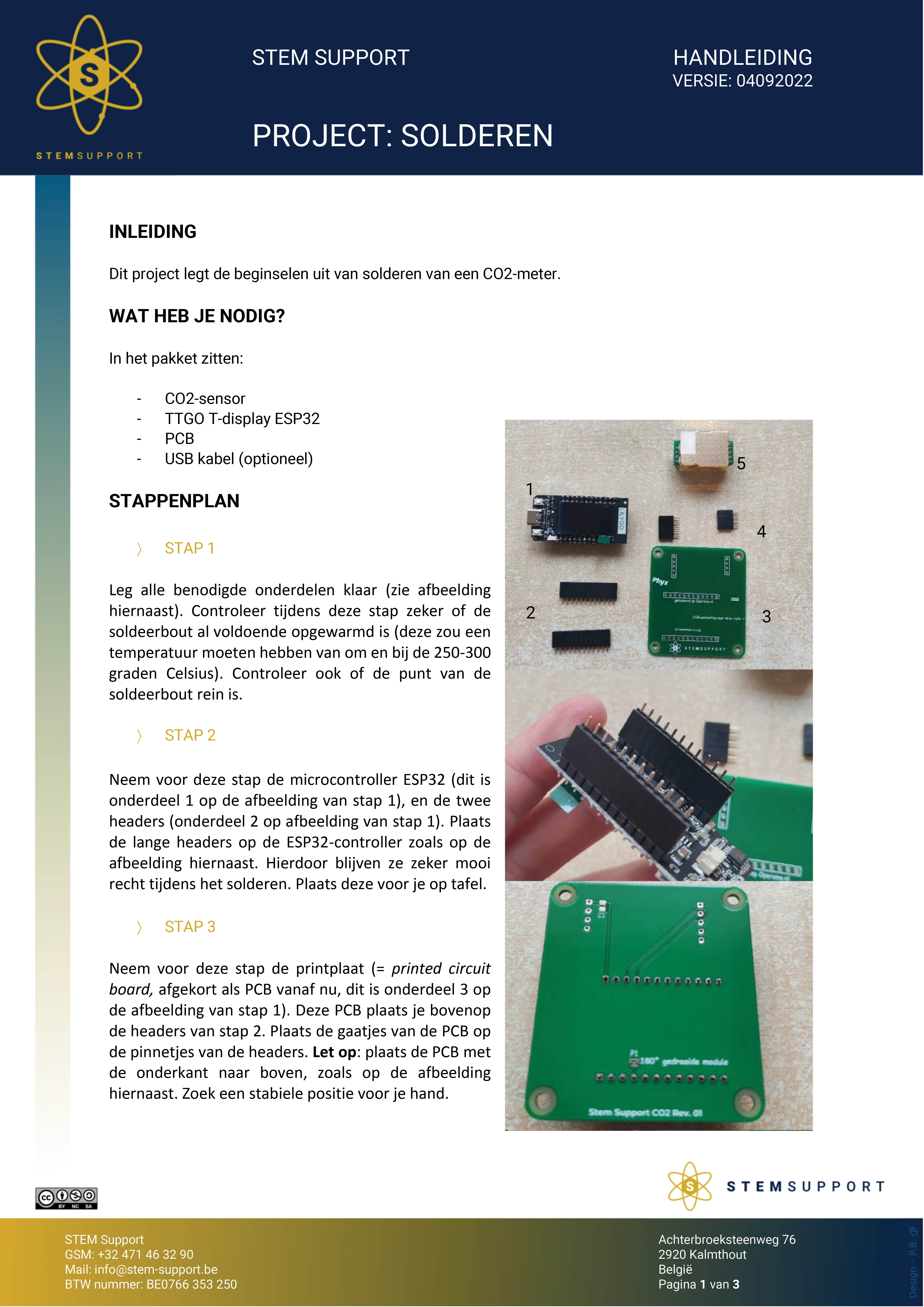 handleiding pagina 1 STEM CO2-meter bouwpakket